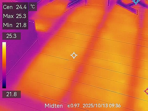 Termografering av skjult varmefolie i bjelkelag