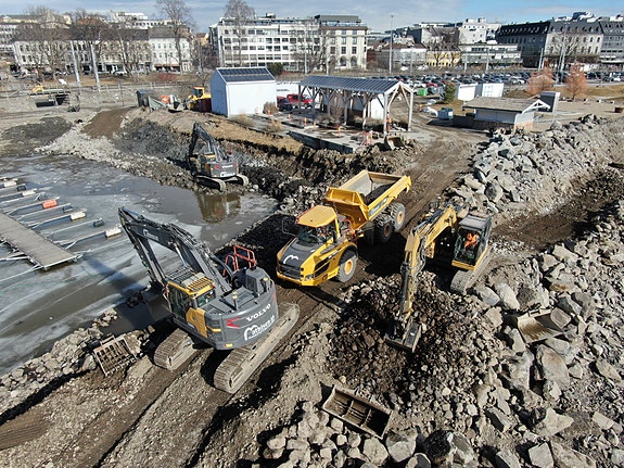 Mjøsfronten, utgraving