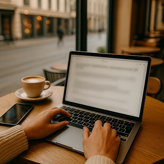 Jobb fra favoritt kafeen.