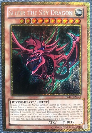 Slifer the sky dragon gold yugioh kort