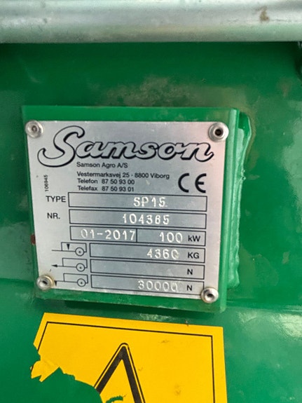Samson SP15 Tørrgjødselvogn, 15m3