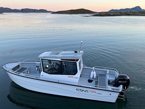 Sting Pro 725 Cabin XL inkl. Mercury 150EFI - tøff allværsbåt - hele året!