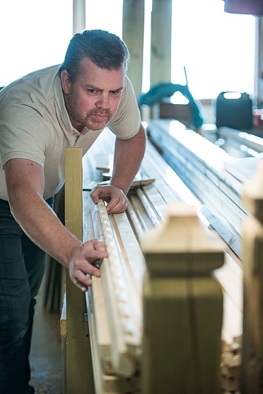 Detalj utvendig vindusomramning