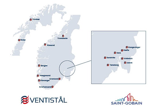Ventistål har avdelinger over hele landet.