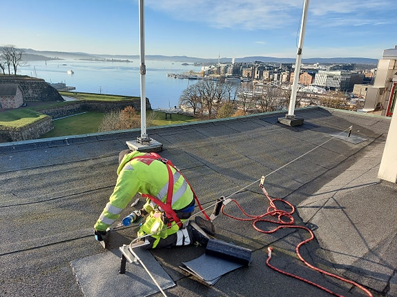 Taktekking i sentrum av Oslo.
