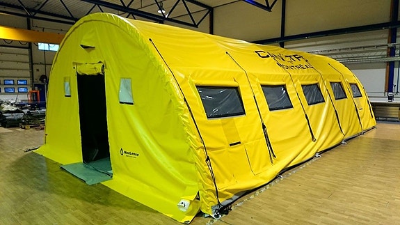 Montering av telt i produksjonslokale