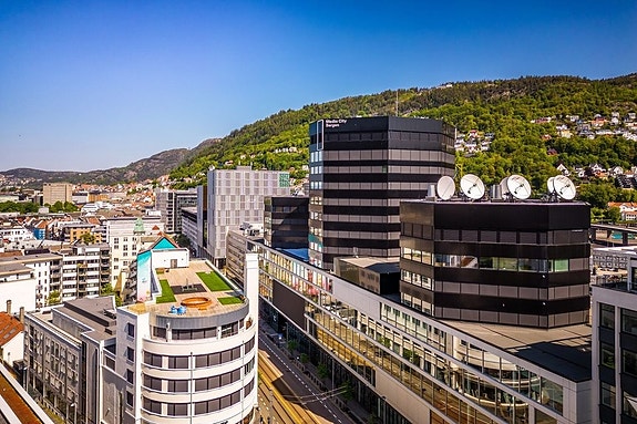 Bedriftens beliggenhet; 8 etg. Tårn 3 i Media City Bergen i Lars Hilles Gate