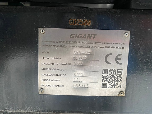 ``NY`` GIGANT GD3-6X Selges kr 160000,- eks mva 7 of 7