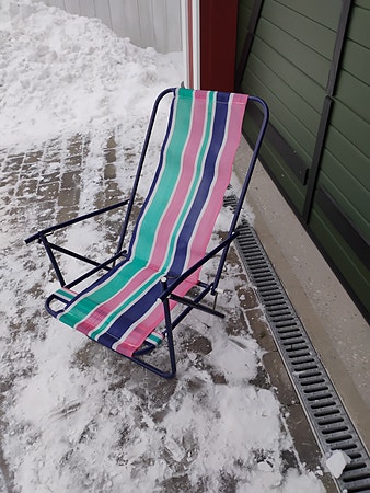 Retro strandstole regulerbar rygg - i god stand - kr 200