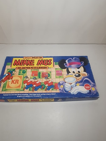 Vintage Mikke Mus og jakten på B-gjengen. Brettspill i meget god stand