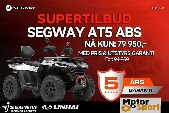 Segway Snarler AT5 ABS - BRØYTESKJÆR INKLUDERT