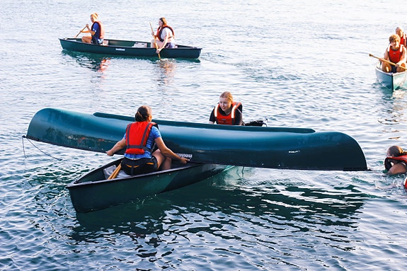 Elever har kanoredningskurs