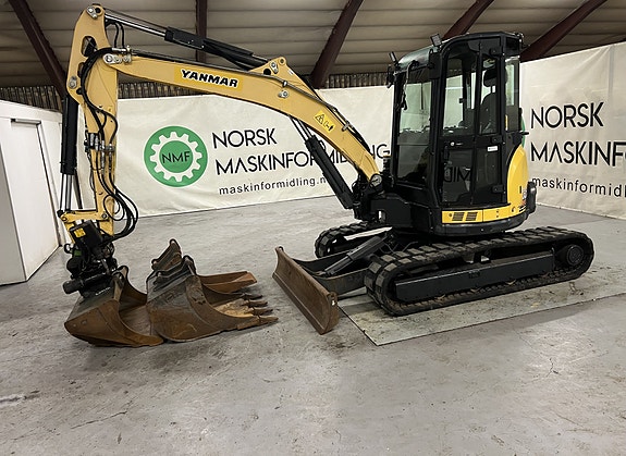 Yanmar VIO57CR #Sentralsmørning# #Rotortilt# 3 Skuffer# Sertifisert# Ny Motor service#