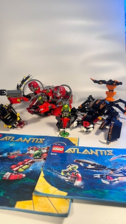 LEGO Atlantis 8076 + 8080 – med instruksjoner (ett sett med uoriginalt glass)