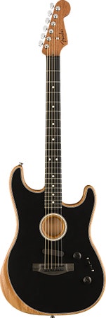 Fender American Acoustasonic Strat, Ebony Fingerboard, Black