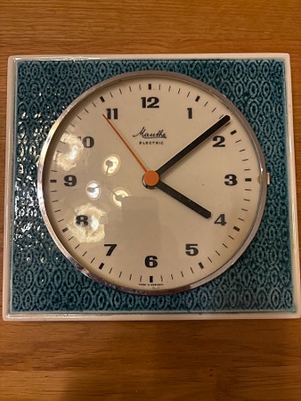 Vintage Mauthe Electric - klokke i porselen
