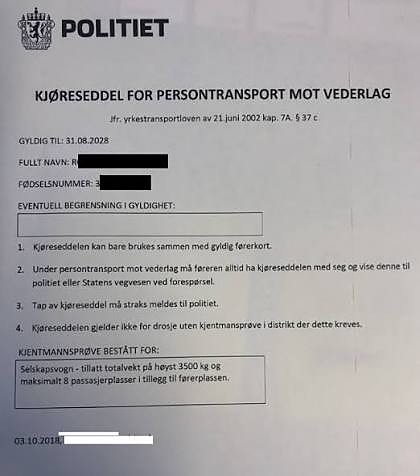 Kjøreseddel