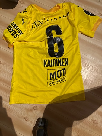 Puma Lillestrøm SK fotballdrakt gul Kairinen 6 +signert