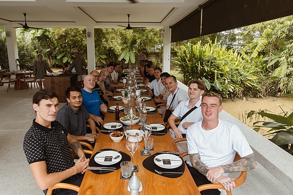 Middag med kollegaer på en av våre årlige teamturer
