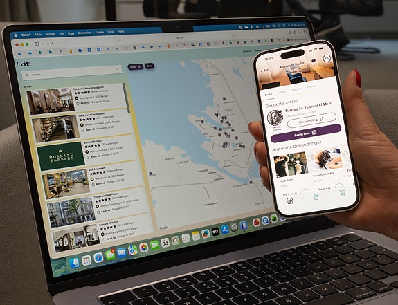 Våre viktigste sluttbrukerprodukter er appen og nettbestilling via fixit.no og salongenes egne nettsider, her skaper vi gode digitale opplevelser, enkelt og personlig.