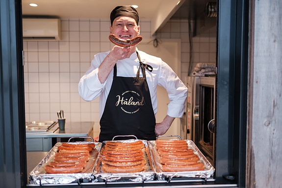 Smilende pølser i Pølsebuå