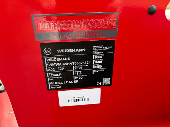 Weidemann 1260LP/3 funksjon i joystic/Hold funksjon/SMS7Brede dekk 8 of 8