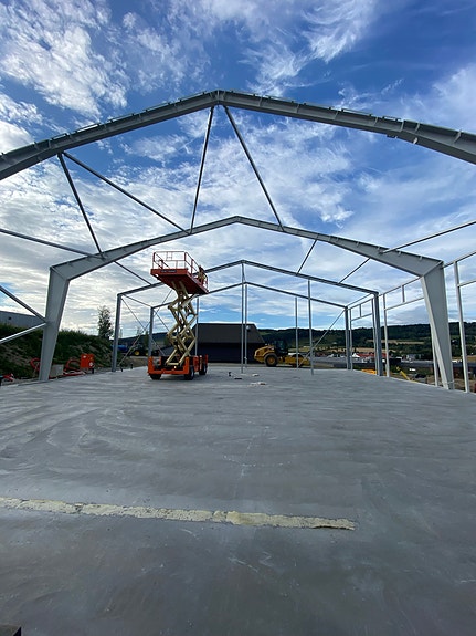 Stålbygg under oppføring