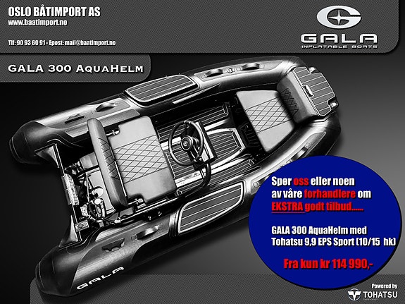 GALA 300 AquaHelm - NÅ med TILT rattkonsoll - Be om EKSTRA godt tilbud...
