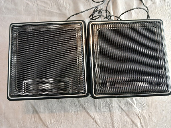 Vintage Svarte Cube Mini-høyttalere – Retro Passive Høyttalere (3,5mm Jack)