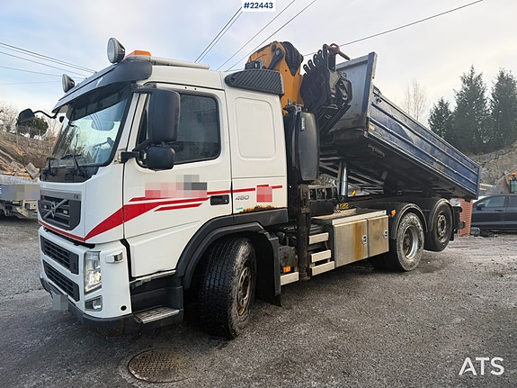Volvo FM kranbil m/tipp og 26.5 t/m Effer kran m/ grabb og rotator