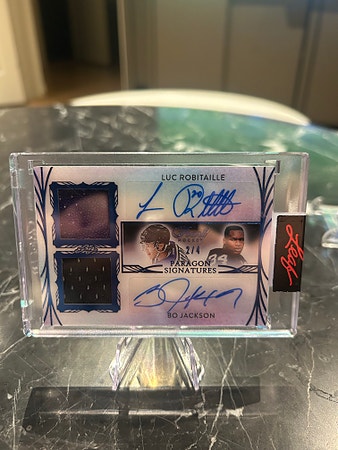 Leaf Pearl Paragon Signatures Autograf Luc Robitaille Bo Jackson 2/4
