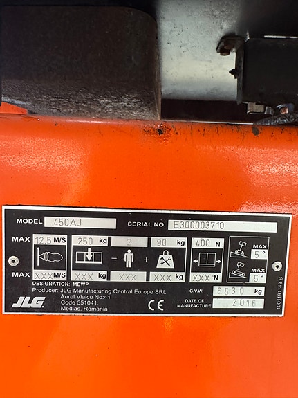 JLG JLG 450AJ bomlift 16m – 2016 – 1900 timer – 4WD 6 of 6