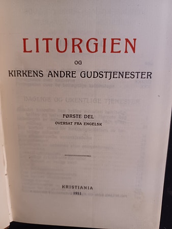 Antikk bok fra 1911. Davids salmer. Liturgien og Kirkens Andre Gudstjenester.