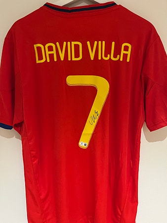 Signert David Villa Spania drakt VM 2010 – Beckett COA – Autograf
