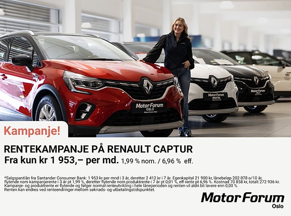 Vi kjører rentekampanje på captur om dagen. Sjekk ut kampanjen i teksten.