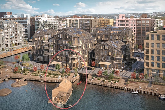 Illustrasjon på hvordan bygget ser ut når det er ferdig