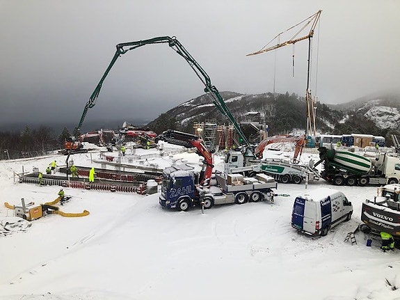 Betongpumping på Wood hotell