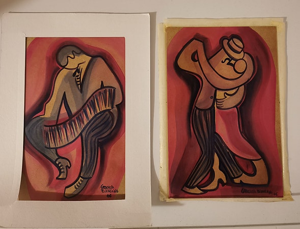 Original kunst - 2 stk. signert Bianglino m/sertifikat