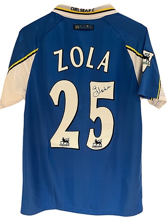 Signert Gianfranco Zola Chelsea drakt m/COA – Autograf