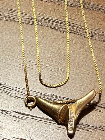 Vintage Halskjede med anheng i gull