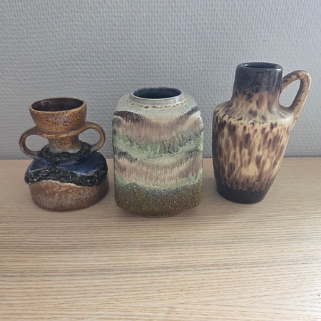 Retro vaser. West Germany. Fat lava stil.