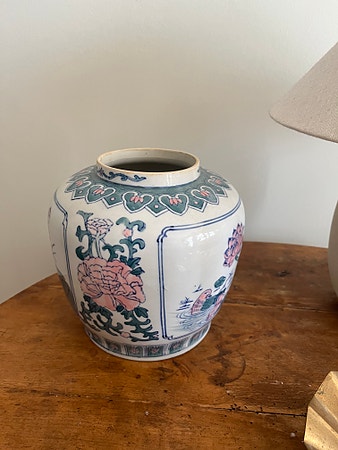 Vintage vase keramikk, ginger-jar stil