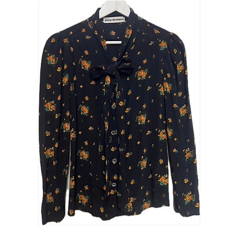 Vintage blomstret bluse