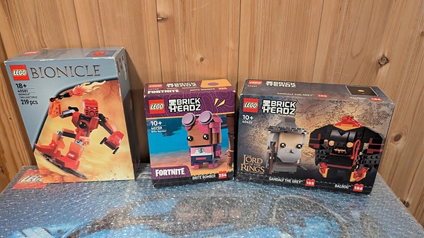 2 stk Brickheadz og 1 Icons Bionicle sett (GWP), uåpnet