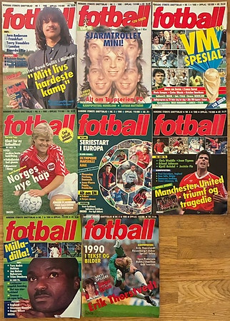 Fotball 1990 komplett årgang – 8 blader – selges rimelig