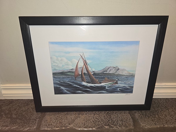 Maritimt kunst bilde signert Ravn