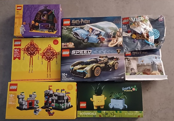 Lego lot med 8 uåpnede sett! Botanical, Harry Potter, Speed Champions og mer!