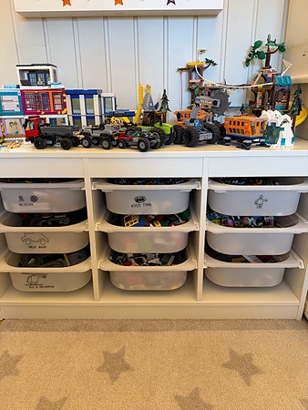 Fantastisk gavepakke: LEGO blandede sett med byggeklosser og instruksjonshefter