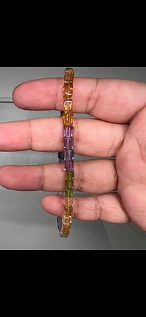 Vintage armbånd med ekte stener 18k gull lås