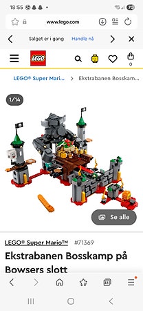 LEGO Super Mario byggesett med Bowser-slott sett 71369
